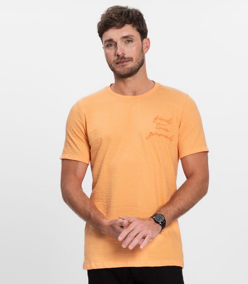 Camiseta Masculina Manga Curta Malhão Diametro Laranja