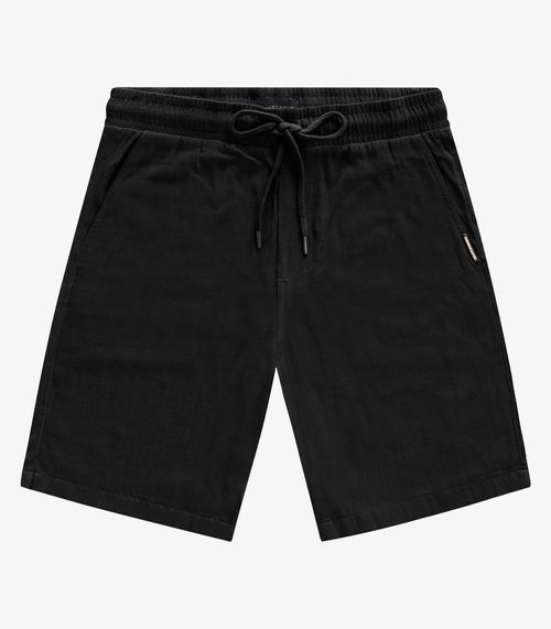 Bermuda Masculina em Linho Strong Diametro Preto