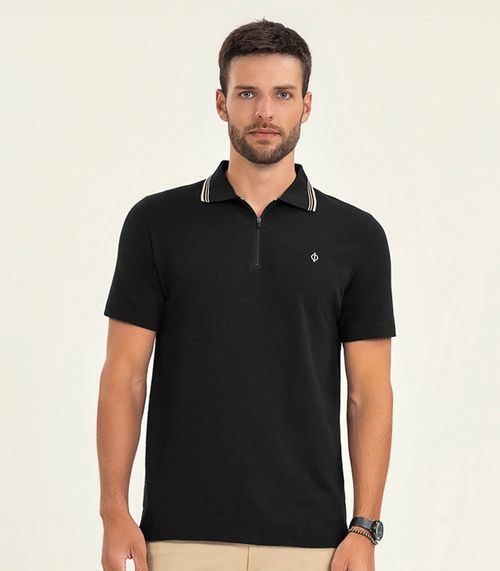 Polo Masculino Manga Curta Malhão Fruit Diametro Preto