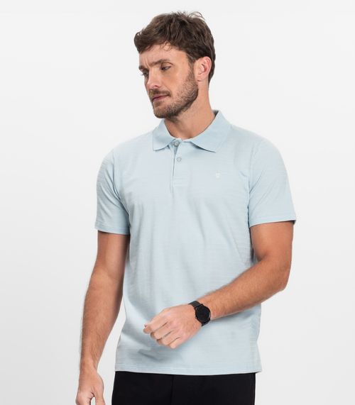 Polo Masculino Manga Curta Cotton Diametro Azul