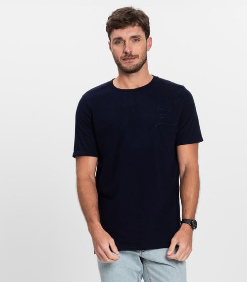 Camiseta Masculina Manga Curta Malhão Diametro Azul