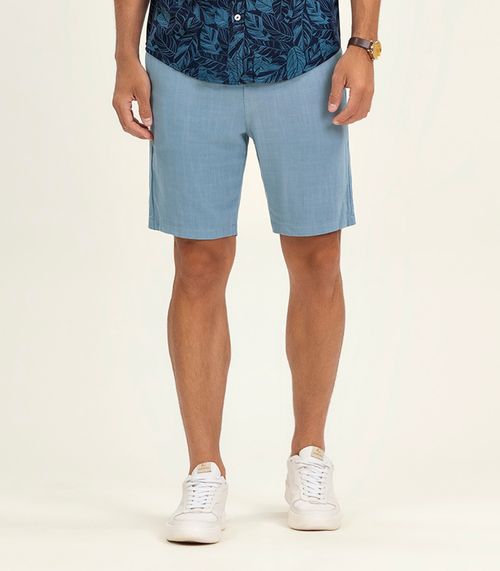 Bermuda Masculina em Linho Strong Diametro Azul