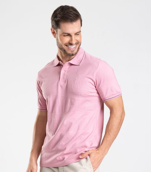 Polo Piquet Masculina Diametro Rosa