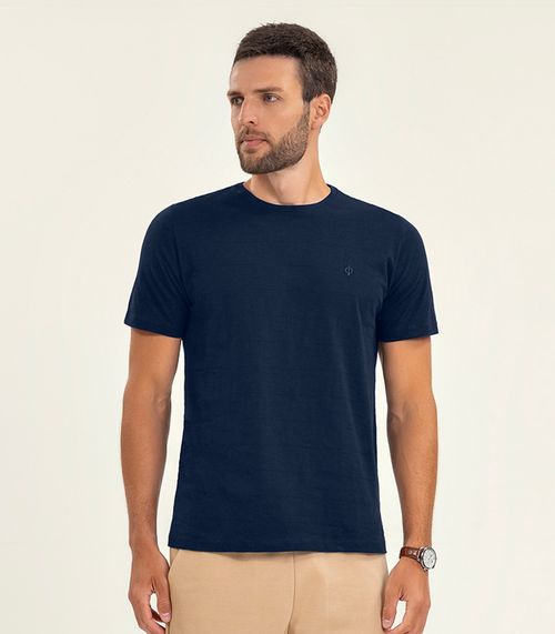 Camiseta Masculina Meia Malha Diametro Azul