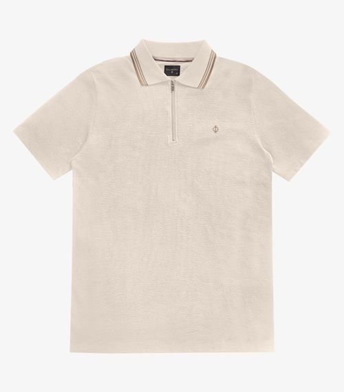 Polo Masculino Manga Curta Malhão Fruit Diametro Bege