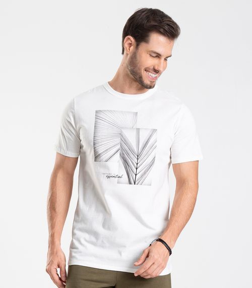 Camiseta Meia Malha Masculina Diametro Bege