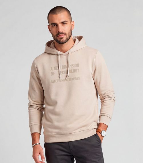 Moletom Masculino Moletom Com Capuz Diametro Bege