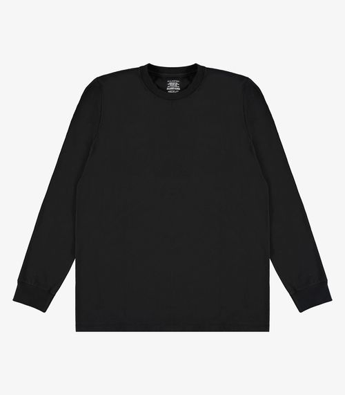 Camiseta Manga Longa Meia Malha Básico Diametro Preto