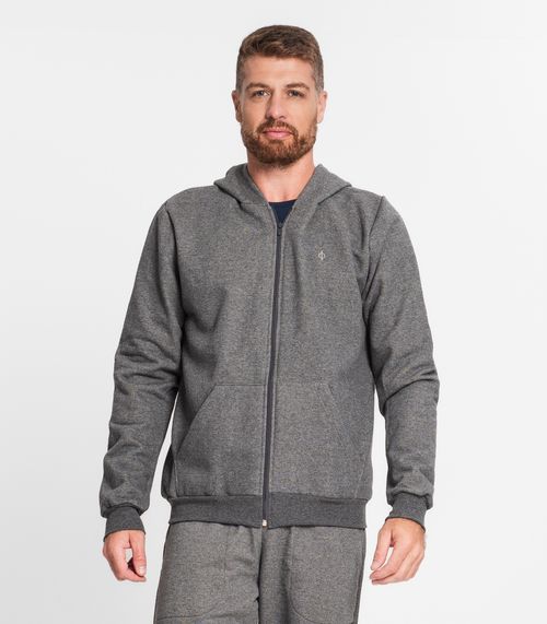 Jaqueta Masculina Moletom Peluciado Diametro Cinza