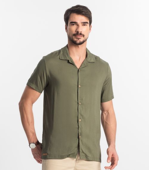 Camisa Masculina Em Viscolinho Diametro Verde