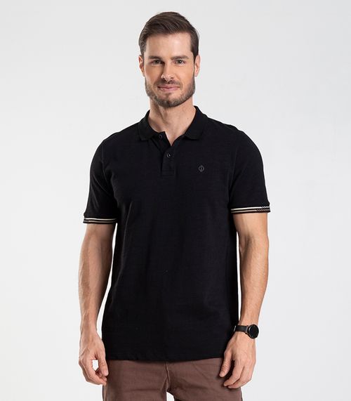 Polo Masculina Malhão Flamê Diametro Preto
