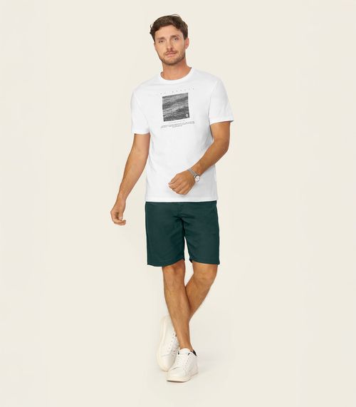 Camiseta Masculina Meia Malha Com Estampa Diametro Branco