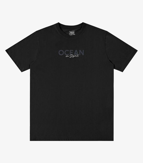 Camiseta Masculina Meia Malha Com Estampa Diametro Preto