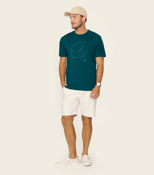 Camiseta Masculina Meia Malha Com Estampa Diametro Verde