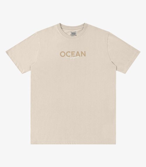 Camiseta Masculina Meia Malha Com Estampa Diametro Bege
