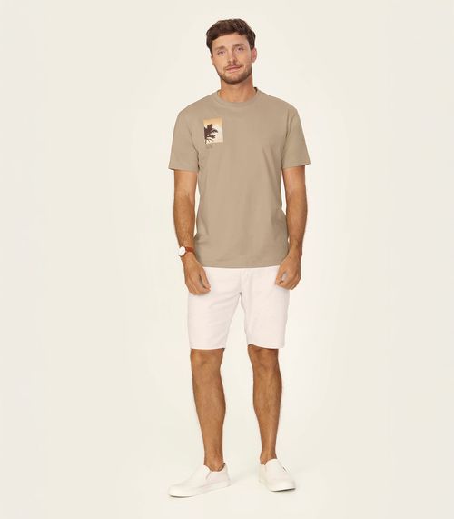 Camiseta Masculina Cotton Leve Com UV Diametro Marrom