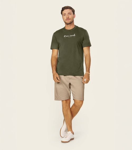 Camiseta Masculina Meia Malha Com Estampa Diametro Verde