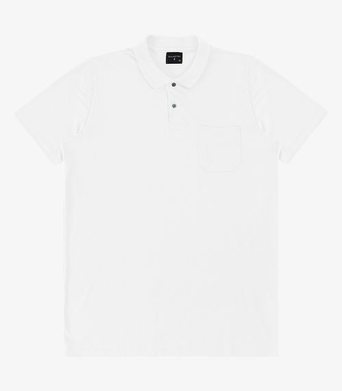 Polo Masculina Plus Size Pique Duplo Diametro Branco