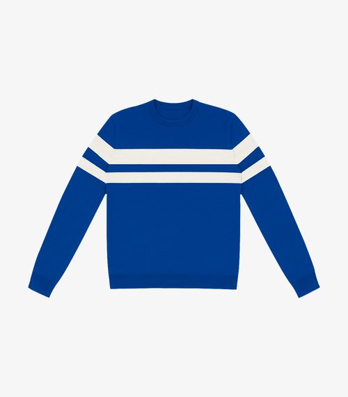 Suéter Masculino Listrado Tricot Diametro Azul