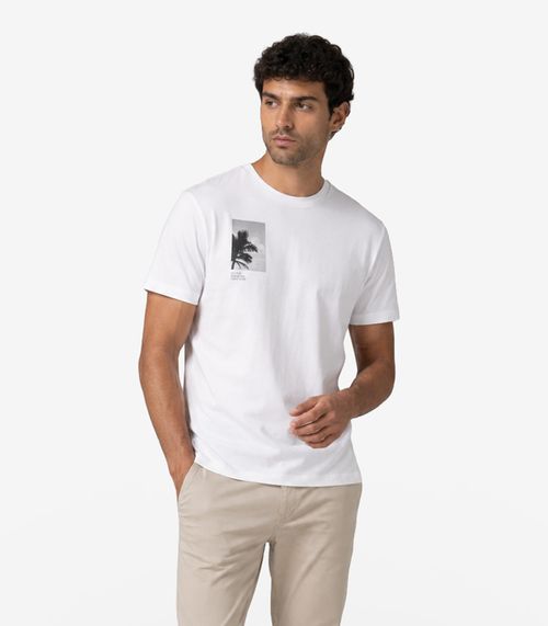 Camiseta Masculina Cotton Leve Com UV Diametro Branco