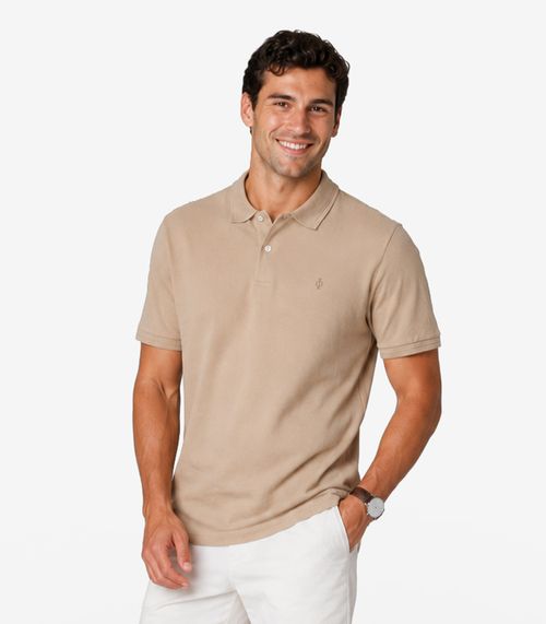 Polo Masculina Cotton Leve UV Diametro Marrom