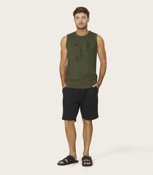 Bermuda Masculina Moletom 3 Cabos Diametro Preto