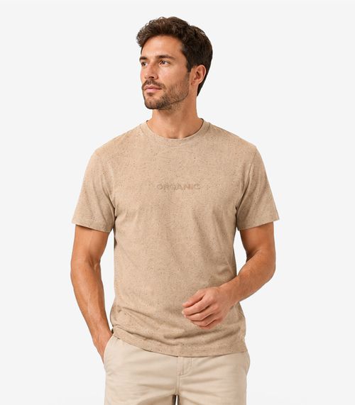 Camiseta Masculina Meia Malha Linho Diametro Marrom