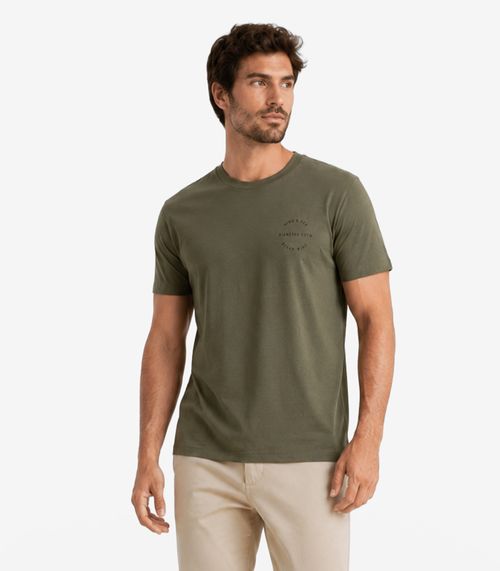 Camiseta Masculina Meia Malha Maquinetada Diametro Verde