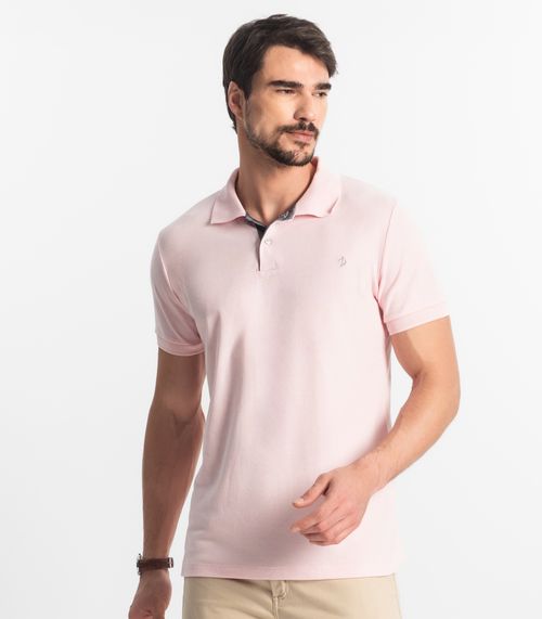 Polo Masculina Básica Diametro Rosa
