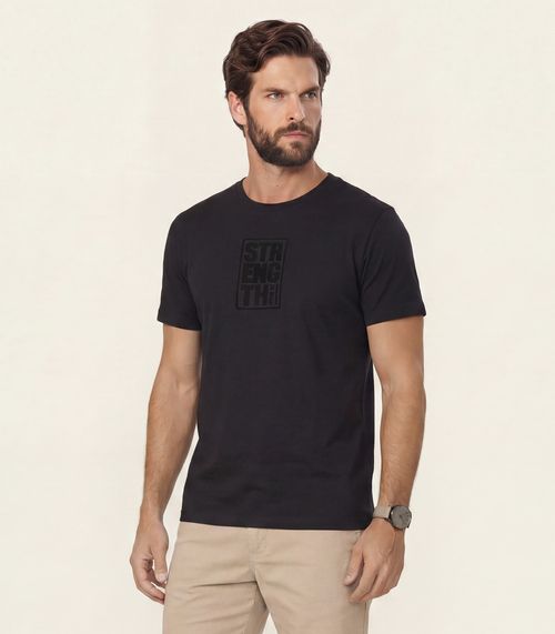 Camiseta Masculina Meia Malha Diametro Preto