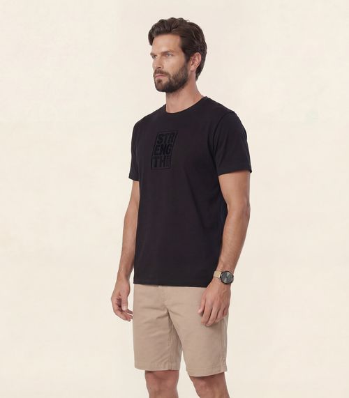 Camiseta Masculina Meia Malha Diametro Preto