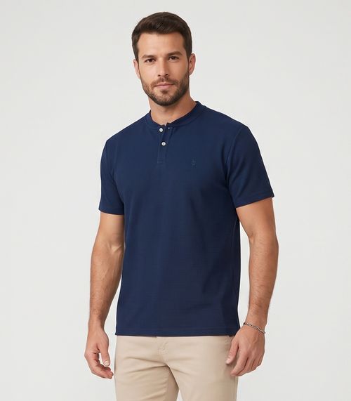 Camiseta Masculina Malhão Maquinetado Diametro Azul