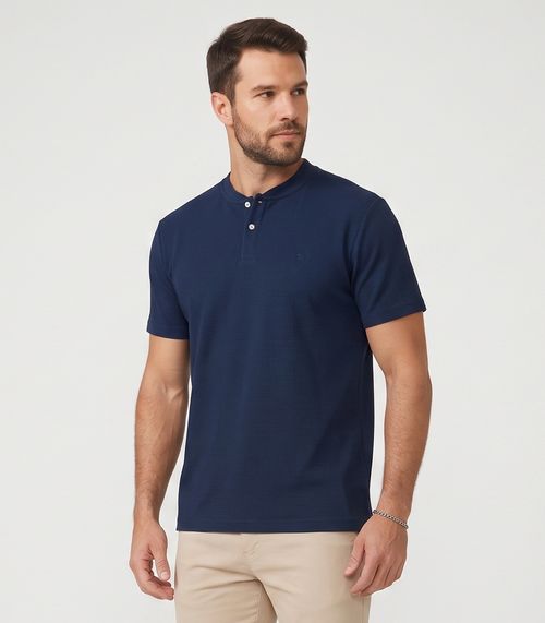 Camiseta Masculina Malhão Maquinetado Diametro Azul